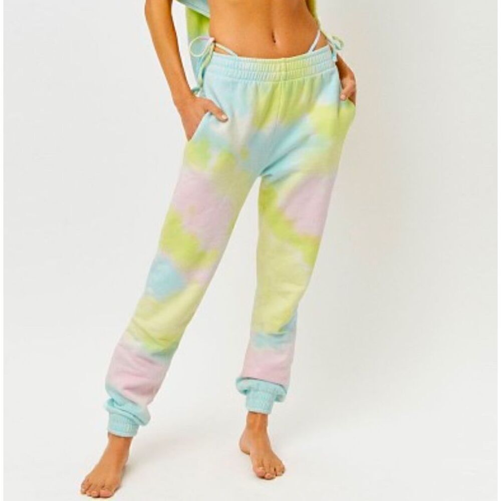 Frankie's Bikinis Aiden Sweatpant Rainbow Tie Dye medium